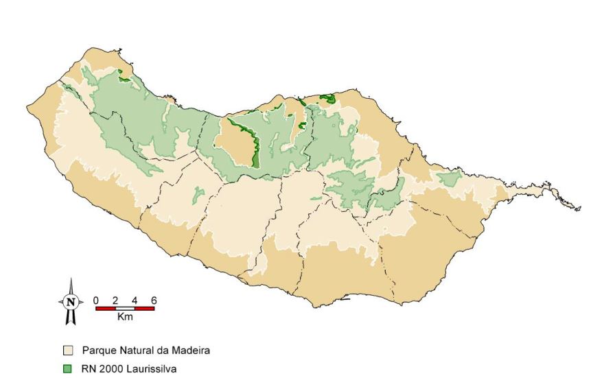 Mapa de Reserva da Laurissilva - Onde se encontra a Laurissilva
